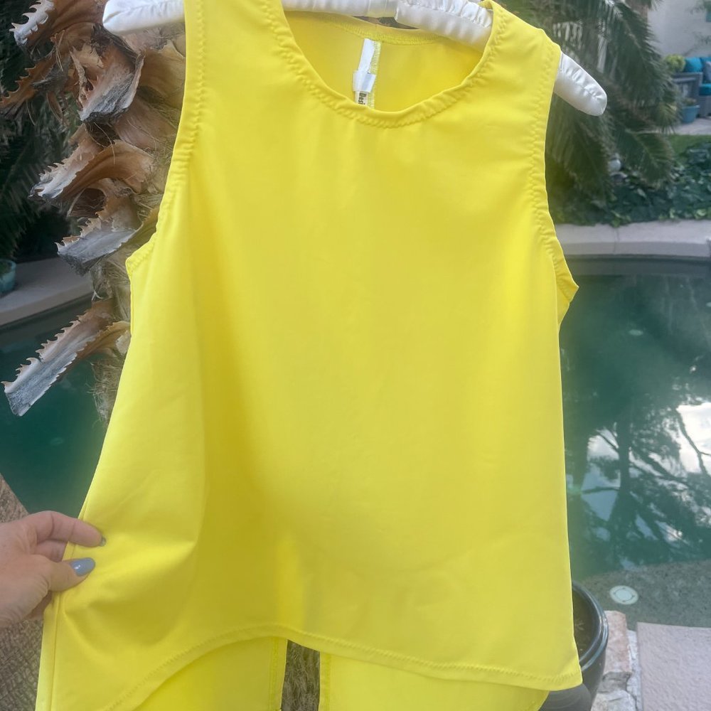 Yellow Polyester Flowey Top